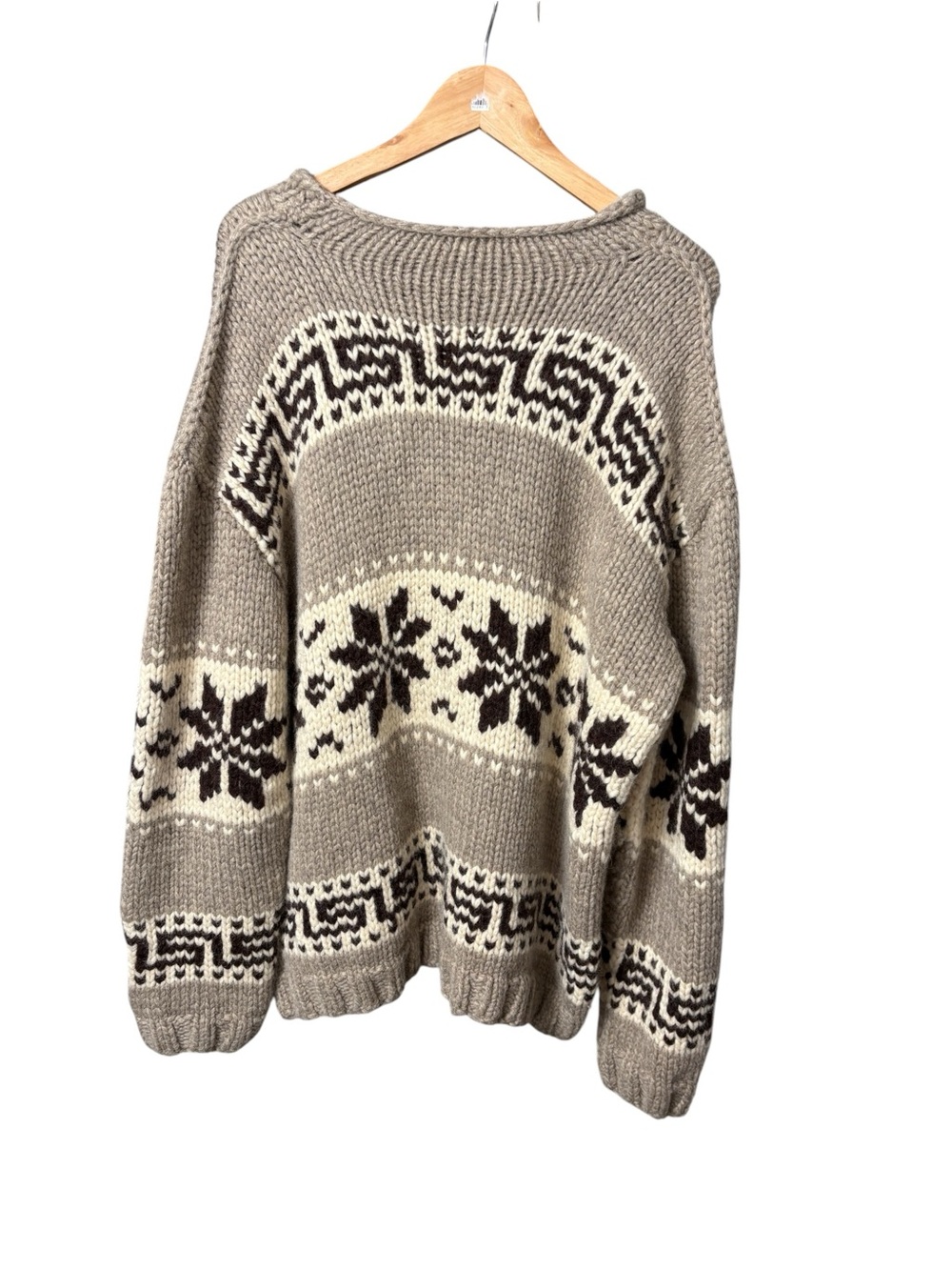 Cowichan Chunky Wool Sweater - 2X/3X - Picture 4 of 6